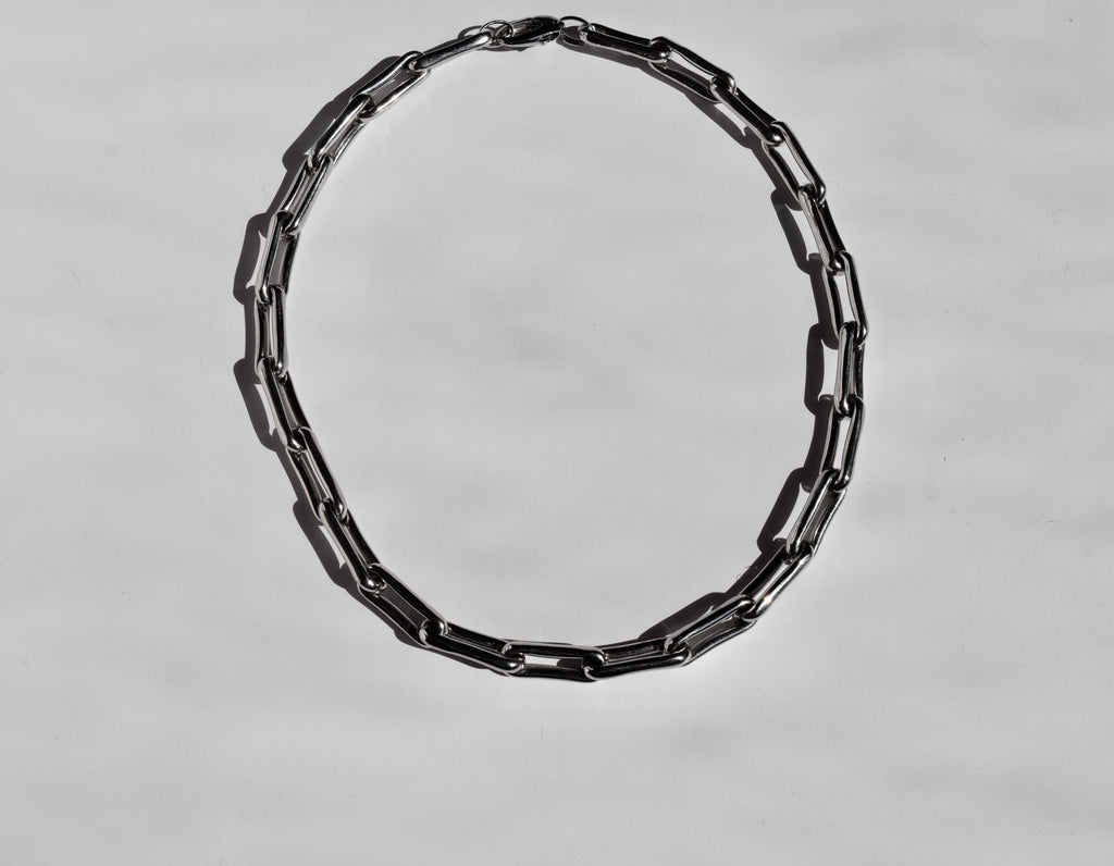 White Gold Chunky Chain Necklace