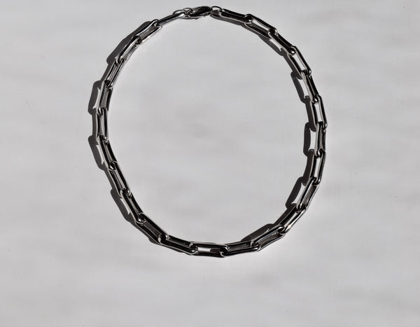 White Gold Chunky Chain Necklace