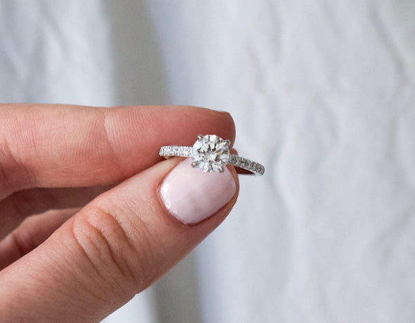 Solitaire Diamond Paved Shank
