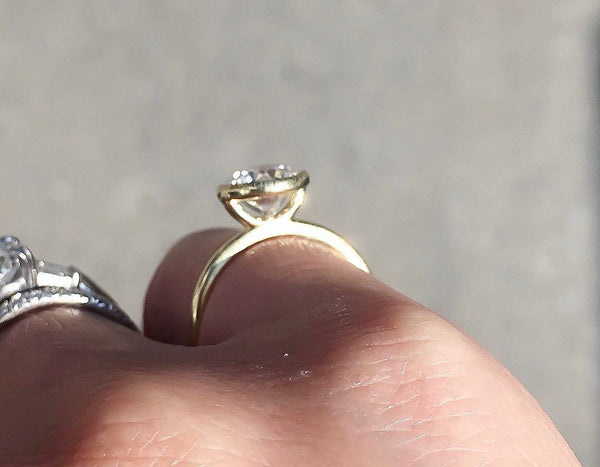 Solitaire Round Diamond Ring on Bazel Setting