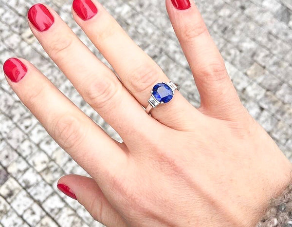 Blue Sapphire Engagement Ring