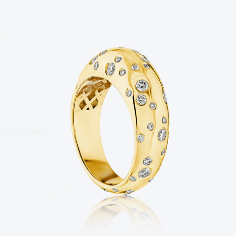 Half Pavé Dome Ring