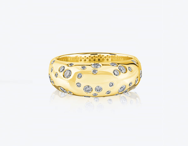 Half Pavé Dome Ring
