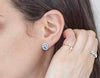 Shapphire Halo Earrings