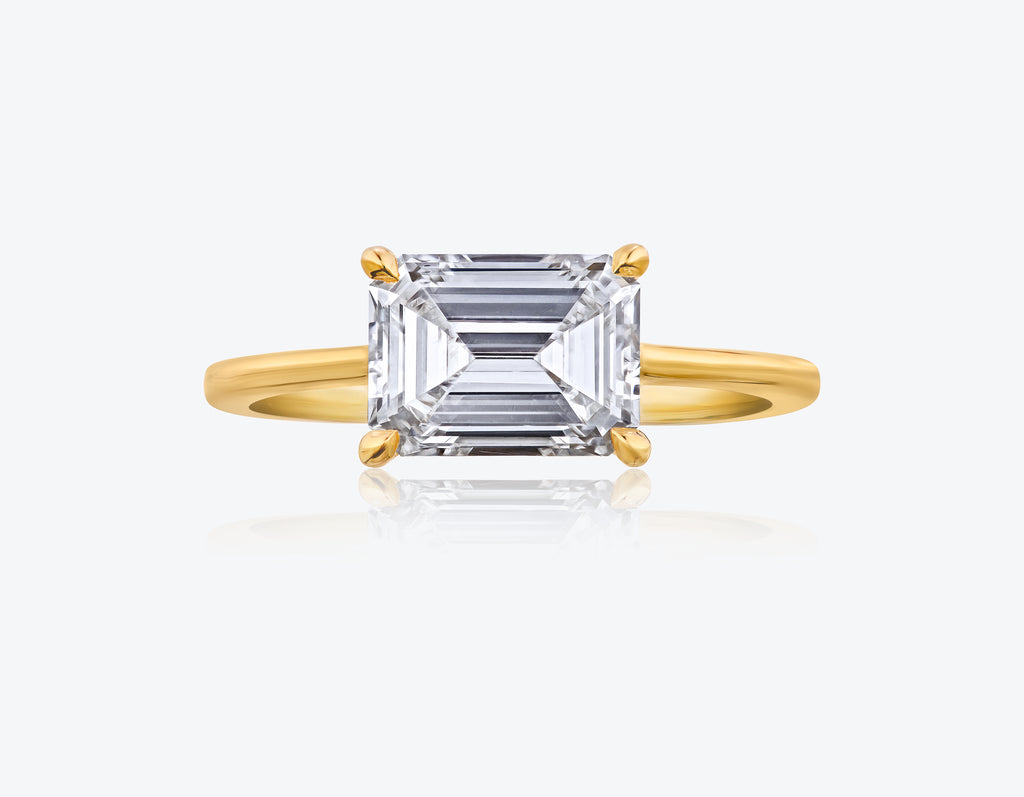 Solitaire Emerald Cut Diamond Ring