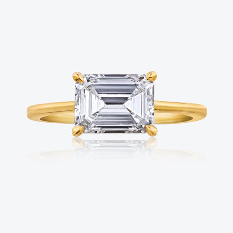 Solitaire Emerald Cut Diamond Ring