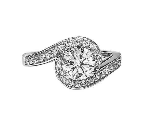 Twist Engagement Ring with brilliants